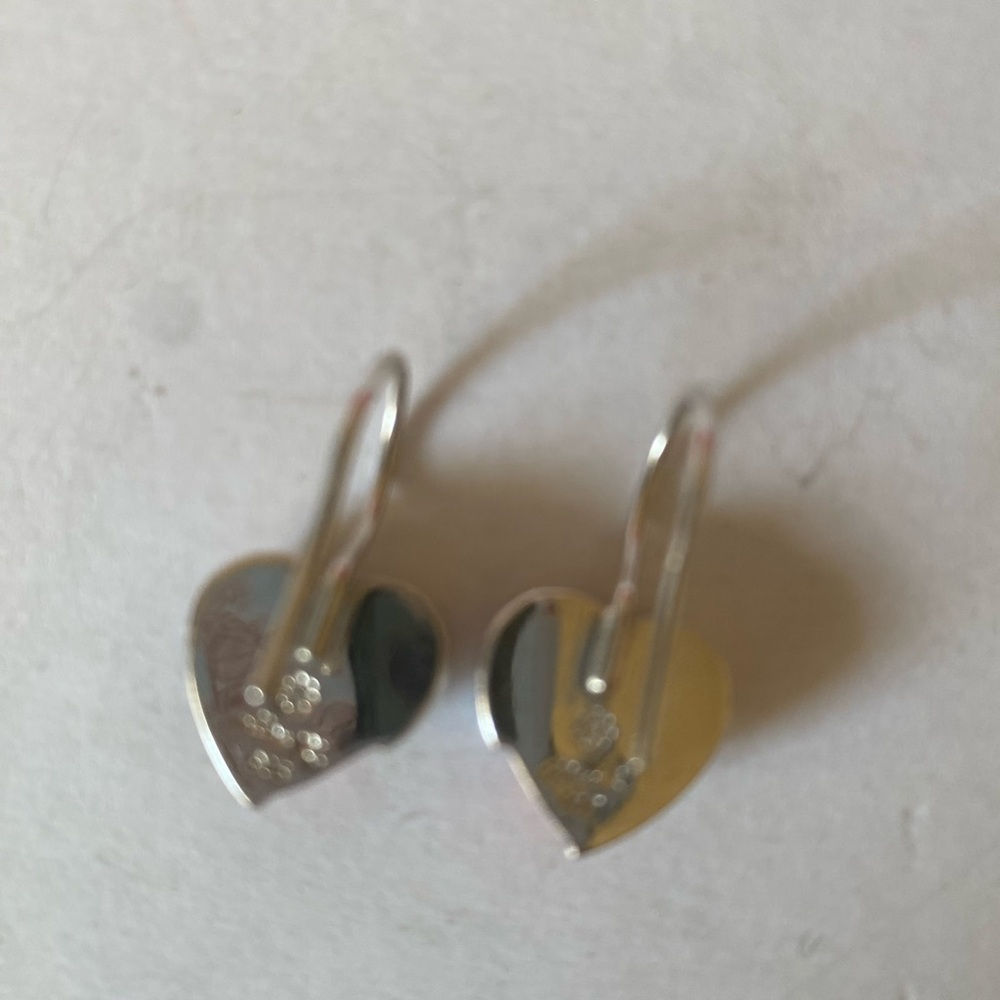 Murano glass Alan K heart-shaped sterling .925 earrings ￼ - Picture 2 of 2